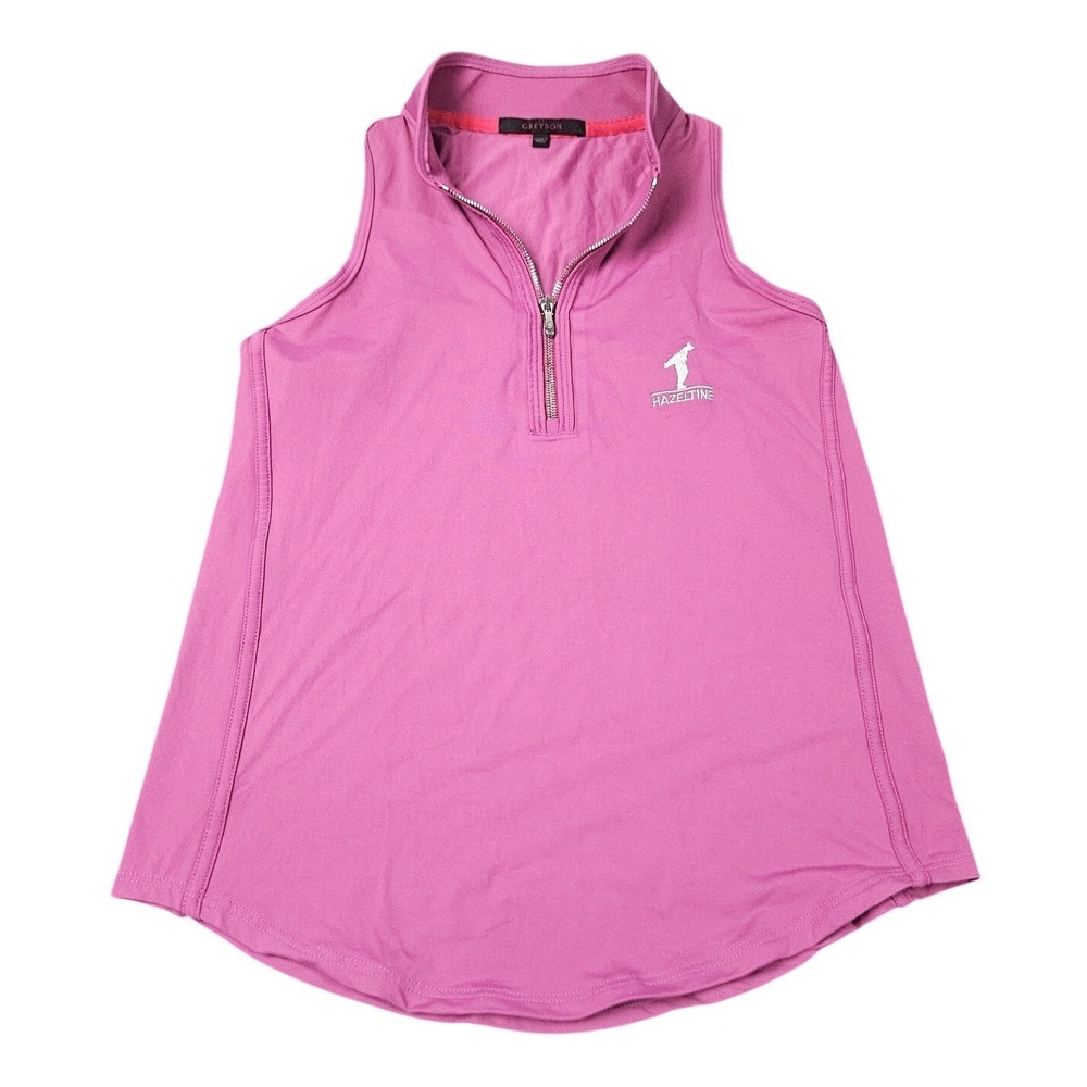 Greyson 1/4 Zip Sleeveless Top Womens S Pink Hazeltine Golf Activewear Stretch